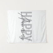 Tenture Typographie moderne, simple, cool Joyeux anniversa (Devant (Horizontal))