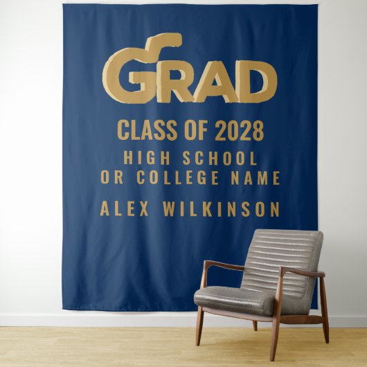 Tenture Typographie Or Gras moderne Graduation minimale (En situation)