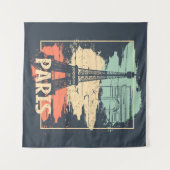 Tenture Typographie parisienne : affiche Eiffel abstraite. (Devant (Horizontal))