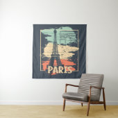 Tenture Typographie parisienne : affiche Eiffel abstraite. (En situation)