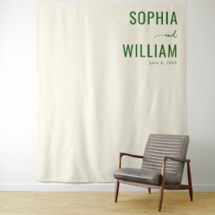 Tenture Typographie verte élégante