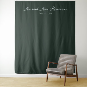 Tenture Typographie verte élégante