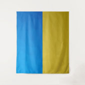 Tenture Ukraine drapeau bleu jaune motif maillage géométri (Devant)