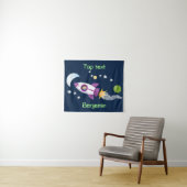 Tenture Un adorable vaisseau-fusée dans l'espace dessin an (En situation (horizontale))