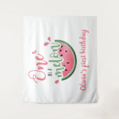Tenture Un anniversaire de 1 an à l'aquarelle pastèque One (Devant)