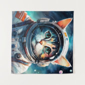 Tenture Un astronaute de chat imaginaire (Devant (Horizontal))