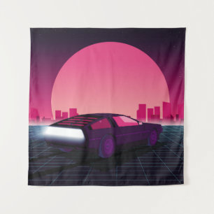 Tenture Un avenir rétro. arrière - plan sci-fi style année