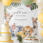 Tenture Un Baby shower animal sauvage Un Safari Contexte