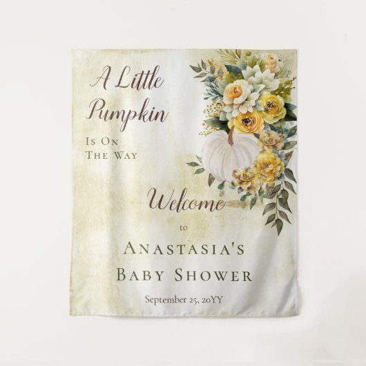 Tenture Un Baby shower Floral D'Or Une Récolte Un Peu Citr (Devant)