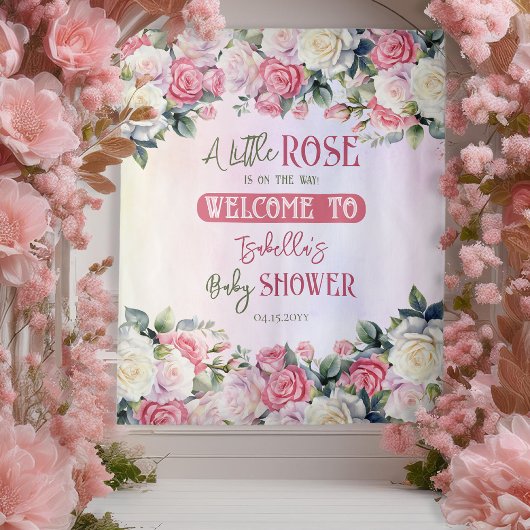 Tenture Un Baby shower Floral Un Petit Rose