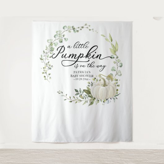 Tenture Un Baby shower Verdoyant Un Peu Citrouille En Arri (Devant)