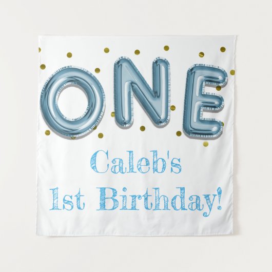 Tenture Un ballon bleu & or Party Photo fond (Devant)