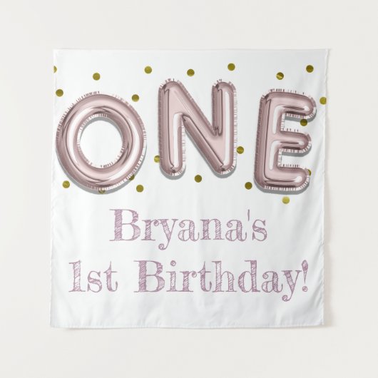 Tenture Un ballon rose & or Party Photo fond (Devant)