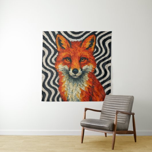 Tenture Un beau renard rouge (En situation)