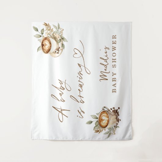 Tenture Un bébé brasse Baby shower, Baby shower café (Devant)