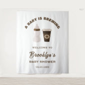 Tenture Un bébé brasse Brown Baby shower blanc fond (Devant)