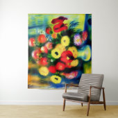 Tenture Un bouquet de fleurs dans un vase. (En situation)