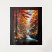 Tenture Un Cabine dans Bois d'automne AI Concept Art par X (Devant)