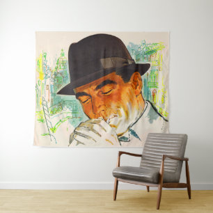 Tenture Un casquette de Stetson allume une cigarette