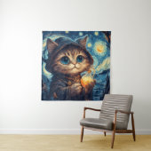 Tenture Un chat magique (En situation)