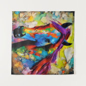 Tenture Un Cheval Très Coloré (Devant (Horizontal))