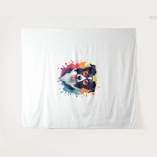 Tenture Un chien mignon Bordure Collie [RB#10009] (Devant (Horizontal))