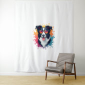 Tenture Un chien mignon Bordure Collie [RB#10009] (En situation)