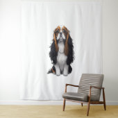 Tenture Un chien mignon, le roi Charles Spaniel (En situation)