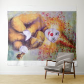 Tenture Un clown doux jouant du violon (En situation (horizontale))