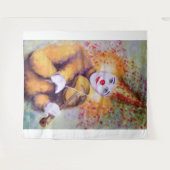 Tenture Un clown doux jouant du violon (Devant (Horizontal))