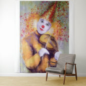 Tenture Un clown doux jouant du violon (En situation)