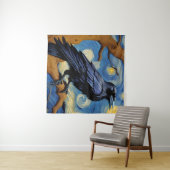 Tenture Un Corbeau dans un vieux chêne La nuit étoilée (En situation (horizontale))