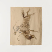 Tenture Un cowboy sur un cheval de bataille par Edward Bor (Devant)