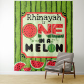 Tenture UN dans Melon Watermelon Premier anniversaire Cont (En situation)