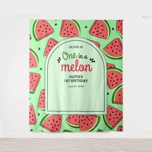 Tenture Un dans un Melon Eté Watermelon 1er Anniversaire (Devant)