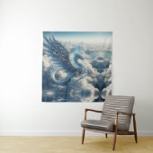 Tenture Un dragon entouré de nuages (En situation)