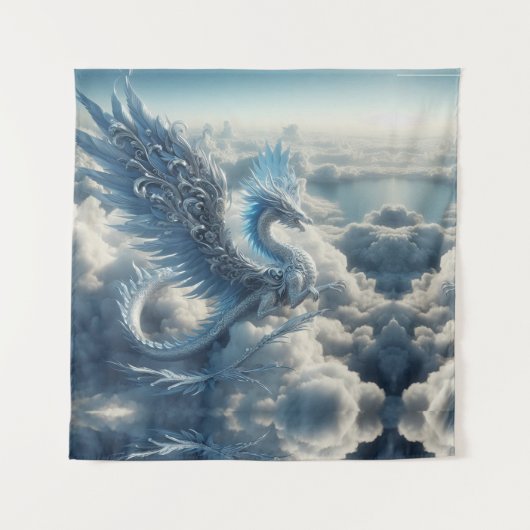 Tenture Un dragon entouré de nuages (Devant)