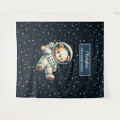 Tenture Un garçon Anniversaire avec l'astronaute Teddy Bea (Devant (Horizontal))