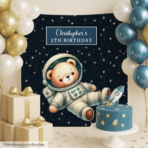 Tenture Un garçon Anniversaire avec l'astronaute Teddy Bea
