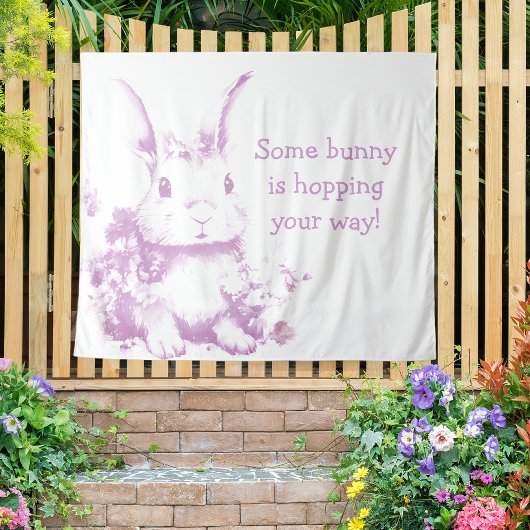 Tenture Un lapin arrive à ton Baby shower