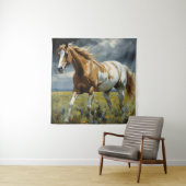 Tenture Un magnifique cheval Pinto dans le pré (En situation)
