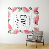 Tenture Un melon aquarelle pour un premier anniversaire  (En situation (horizontale))