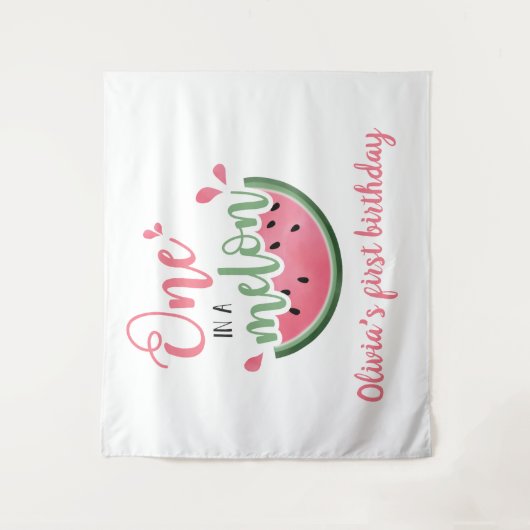 Tenture Un melon en aquarelle pour 1er anniversaire  (Devant)