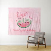 Tenture Un melon en pastèque aquarelle 1er anniversaire (En situation (horizontale))