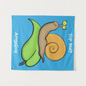 Tenture Un mignon escargot heureux sur une illustration d' (Devant (Horizontal))