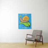 Tenture Un mignon escargot heureux sur une illustration d' (En situation)