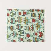 Tenture Un motif de robots - aliens. illustration. (Devant (Horizontal))
