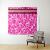Tenture Un motif floral complexe en rose et blanc, art (En situation (horizontale))