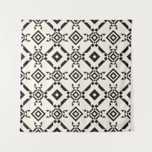 Tenture Un ornement ethnique moderne. Blanc noir vintage g