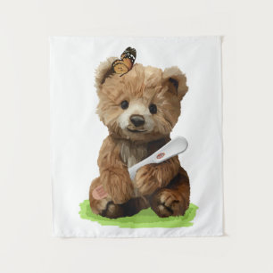 Tenture Un ours en peluche marron mignon
